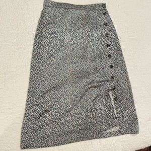 Madewell blue floral button skirt size 6 NWT